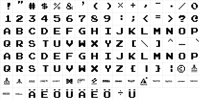 Emulogic Regular  glyph index