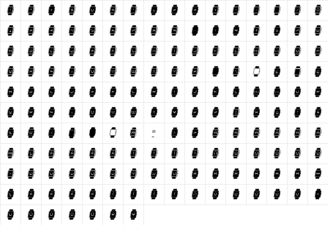 iChrono Academy Italic Italic  glyph index