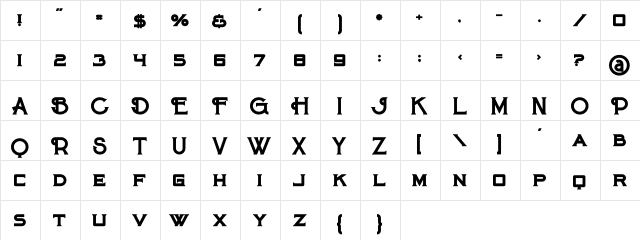 Maroon Bold Bold  glyph index