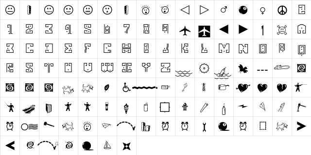 AIEclecticTwo Regular  glyph index