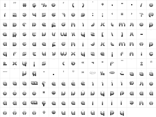 Kovacs Spot Gradient Regular  glyph index