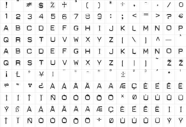 Carbon-14 Neo Regular  glyph index