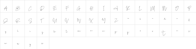 Author Signature Thin  glyph index