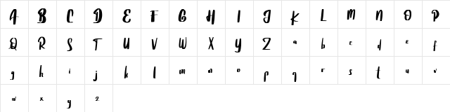 Honey Moon FREE Regular  glyph index