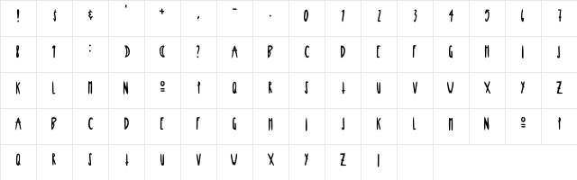 Moon Magick Regular  glyph index