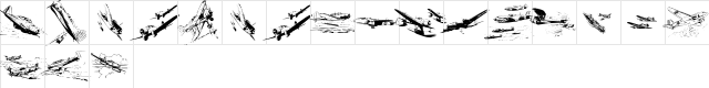 WarIIWarplanes Regular  glyph index