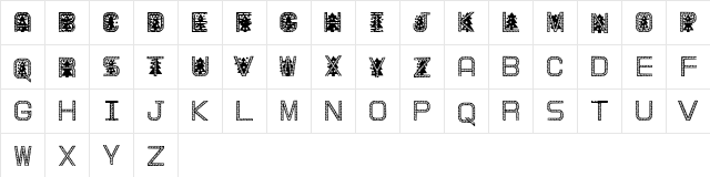 XmasTree Regular  glyph index