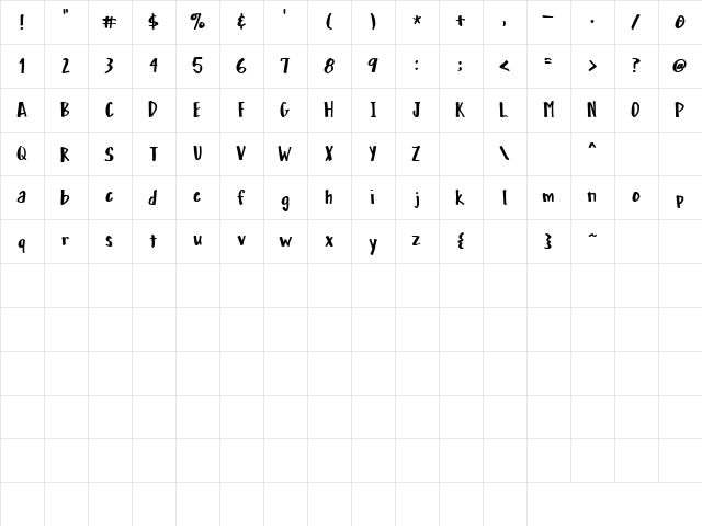 LD Print 6 Regular  glyph index