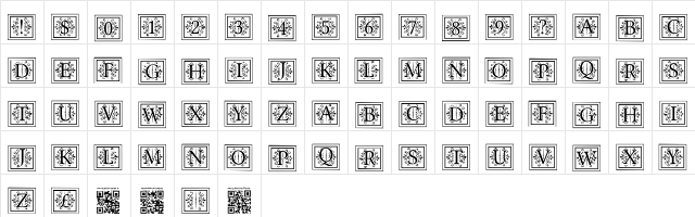 Apex Lake Regular  glyph index