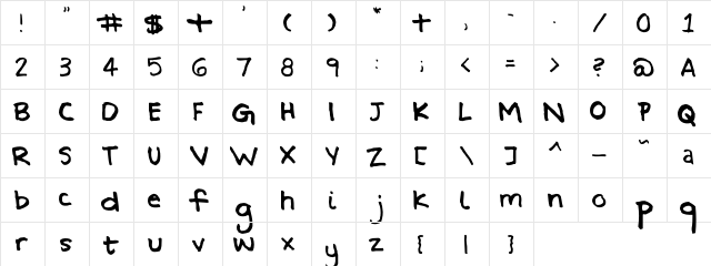 Fh_Sheena Regular  glyph index