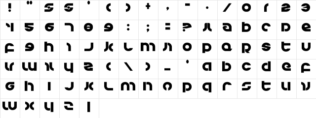 Kovacs Regular  glyph index