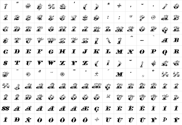 Gold Standard Italic Regular  glyph index
