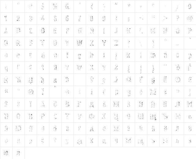 Graffiti4C Regular  glyph index