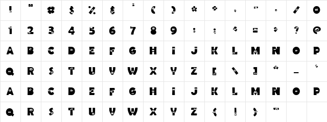 LD Monster Regular  glyph index