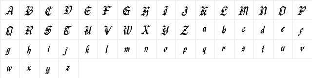 Black Window Italic Black Window Italic  glyph index