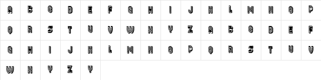 Yogurt Black 3D Regular  glyph index