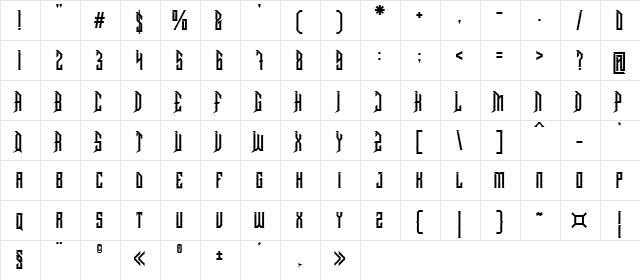 Dramaga Regular  glyph index