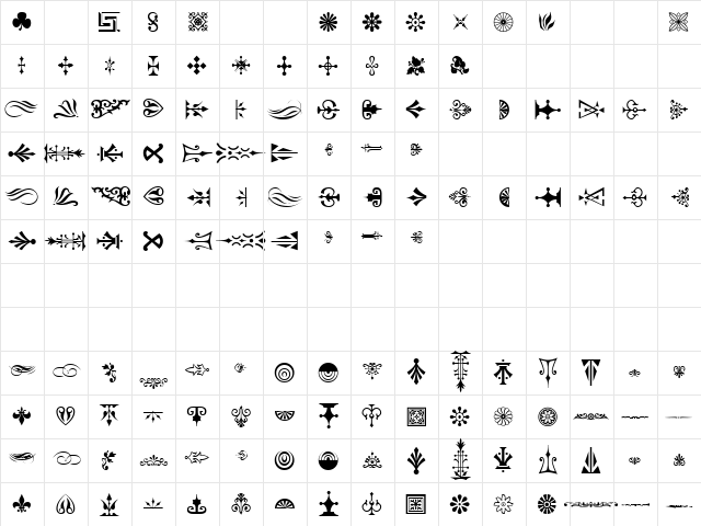 OrnamentTM Normal  glyph index