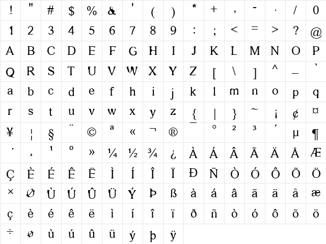 FKR Area51Life Regular  glyph index