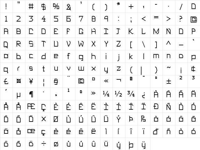 EP Heaven Heaven  glyph index