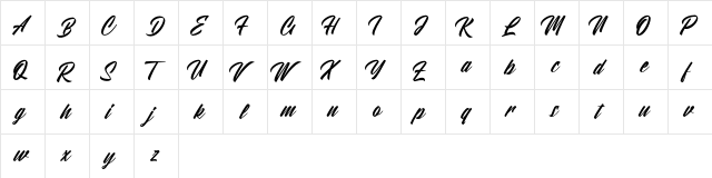 Atlantic Time Regular  glyph index