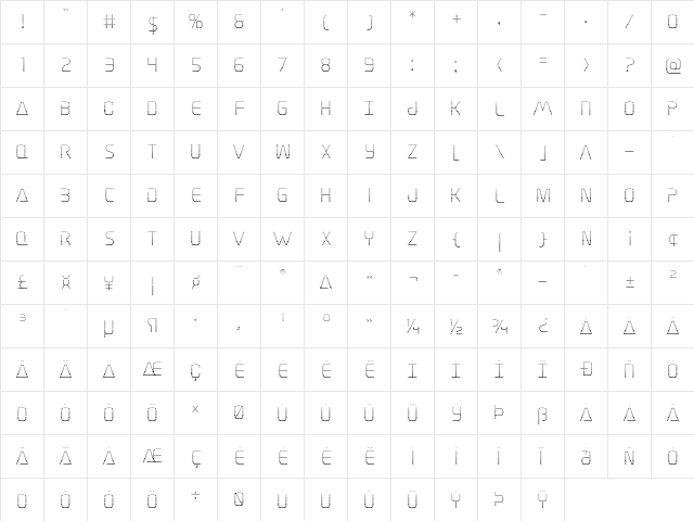 Elite Danger Gradient Regular  glyph index