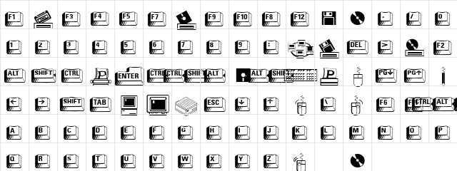 Keys Regular  glyph index