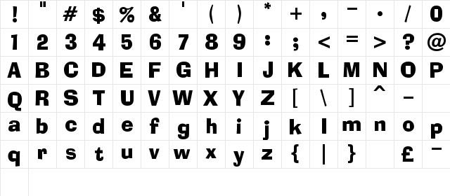 Dolor Regular  glyph index