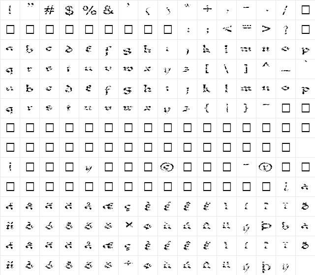 FZ JAZZY 33 HOLEY EX Normal  glyph index