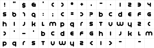 Platonica Regular  glyph index