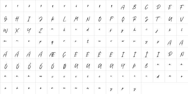 The Plumber Regular  glyph index