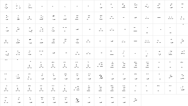 hustle 3 Regular  glyph index