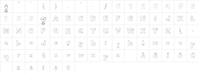 anillos Regular  glyph index