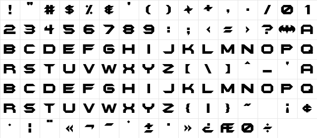 DKC Forever Regular  glyph index