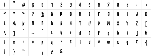 Burlesk Inline Demo Regular  glyph index