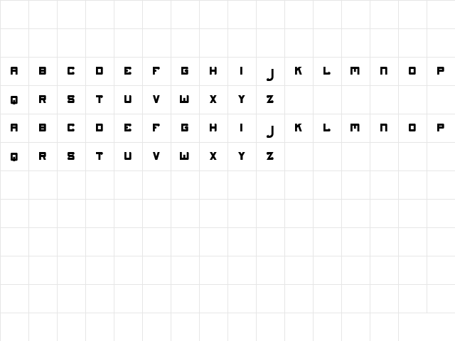 Darkness Bold  glyph index