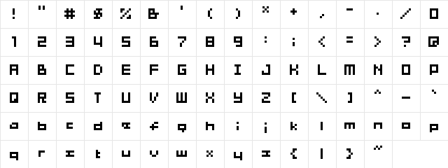 04b_03b Regular  glyph index