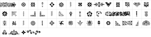 GE Victorian Design Regular  glyph index