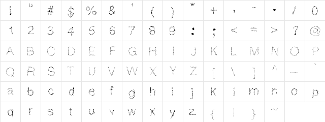 MGHeartart Medium  glyph index