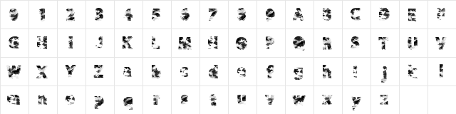 CamoWear Regular  glyph index