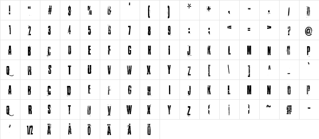 Walk this way Regular  glyph index