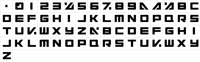 New Regular  glyph index