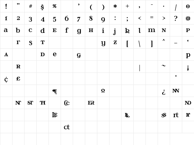 Water Street Detour Regular  glyph index