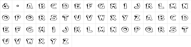 Elwood Wd Regular  glyph index
