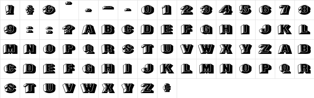 LeeCaps Ex Regular  glyph index