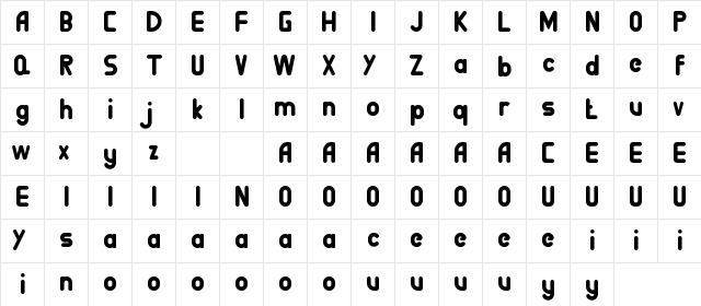 BigBOBY Demo Rounded Regular  glyph index