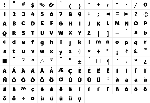 CgBernhardtBd Medium  glyph index