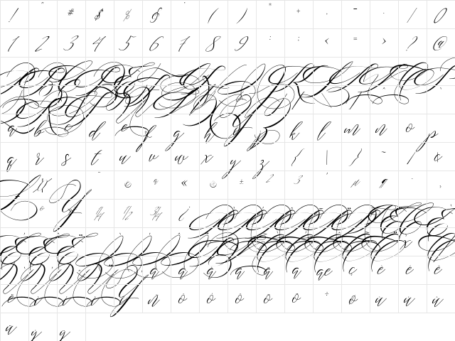 Salwomen Regular  glyph index