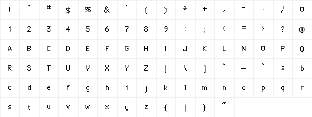 Geneva 9 Regular  glyph index