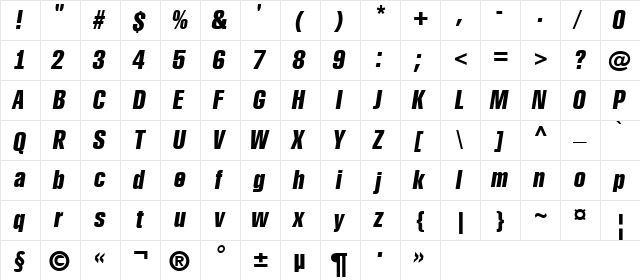 a_RubricaCn BoldItalic  glyph index